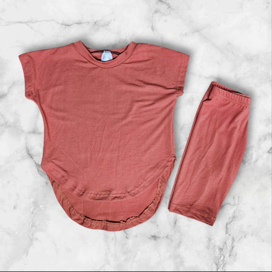 Terracotta | Curved Hem T-Shirt & Bike Shorts | RTS