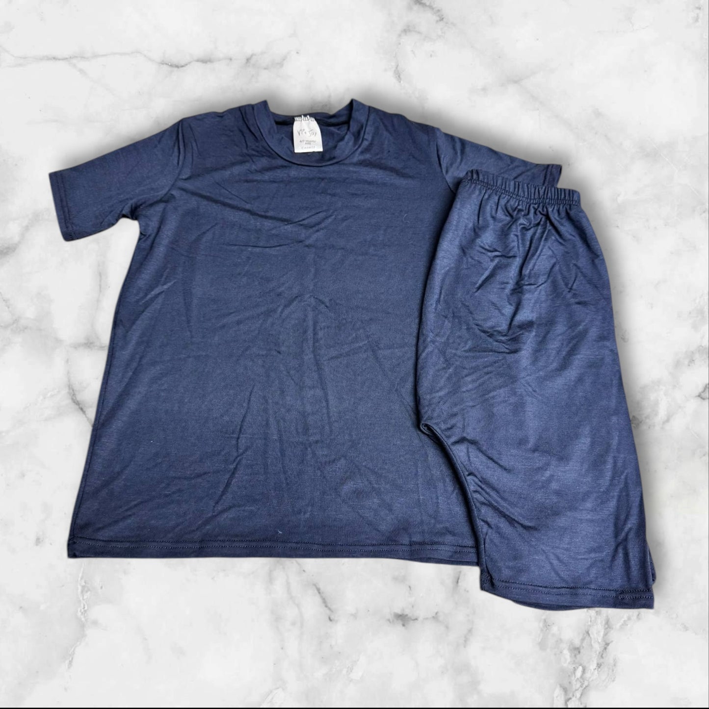 Navy | Straight Hem T-Shirt & Harem Shorts | RTS